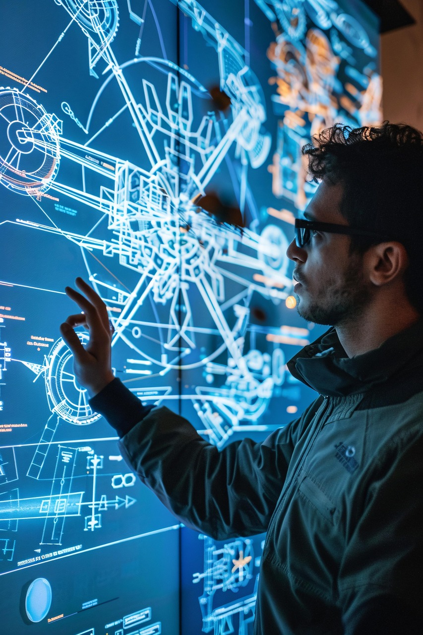 Engineers collaborating in an advanced manufacturing facility, focusing on machinery operations.